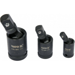 Кардани ударні YATO: квадрати-1/2", 3/8", 1/4", 3 шт.