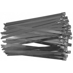 Хомут затискний YATO: 8 х 200 мм з нержавіючої сталі, пак. 50 шт