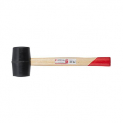 Киянка гумова 350 г, 50 мм, чорна гума, дерев'яна ручка HT-0236