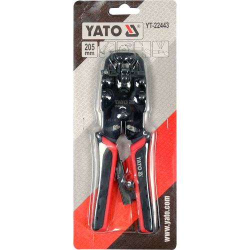 Кліщі для обтискання і зачистки проводів YATO, тип RJ45, RJ10, RJ11, L= 205 мм