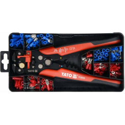 Кліщі для обтискання і зачистки проводів YATO. L=205 мм, 0,2- 6 мм², з наконечниками, 191 елем.