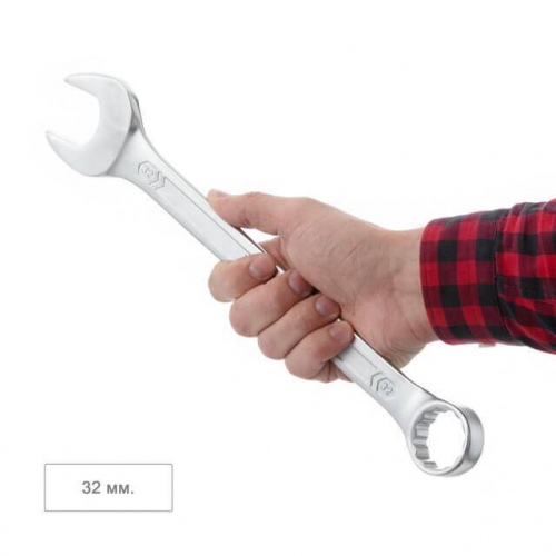 Ключ комбінований 32 мм, STORM, Cr-V, покриття сатин-хром INTERTOOL XT-1032