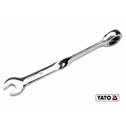 Ключ ріжково-накидний, кручений 90° з тріщаткою YATO: M=10 x 167 мм, HRC 40-45, Cr-V