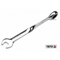 Ключ ріжково-накидний, кручений 90 ° з тріщаткою YATO: M = 12 x 177 мм, HRC 40-45, Cr-V