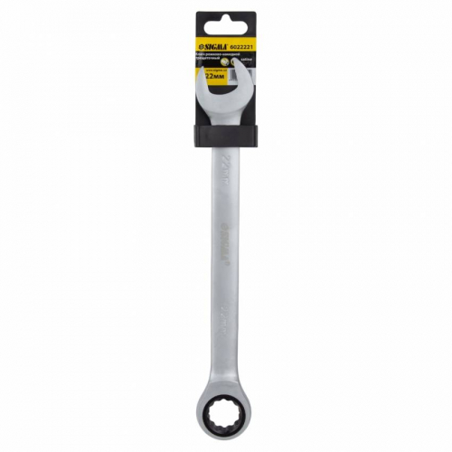 Ключ ріжково-накидний тріскачний 22мм CrV satine Sigma (6022221)