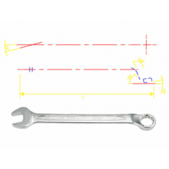 Ключ ріжково-накидний з вигином 45 градусів 9 мм