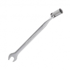 Ключ ріжково-накидний шарнірний 9 мм, Cr-V, покриття сатин-хром INTERTOOL XT-1409