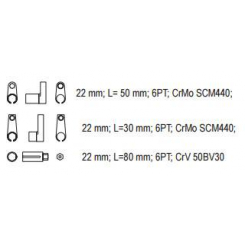 Ключ торцевий із внутрішнім багатогранником для лямбда-зонда YATO : l=22 мм, 3 шт [20]