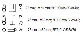 Ключ торцевий із внутрішнім багатогранником для лямбда-зонда YATO : l=22 мм, 3 шт [20]