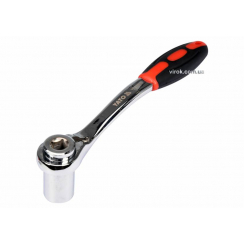 Ключ торцевий з універсальною головкою YATO: М8-19, HRC40, 72T, Cr-V, з прогумованим ергоном. ручкою