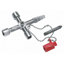 Ключ універсальний до розподільних шаф/щитів NWS "Building" з насадкою 14" PH2/ 1x 7 мм, ланцюгом