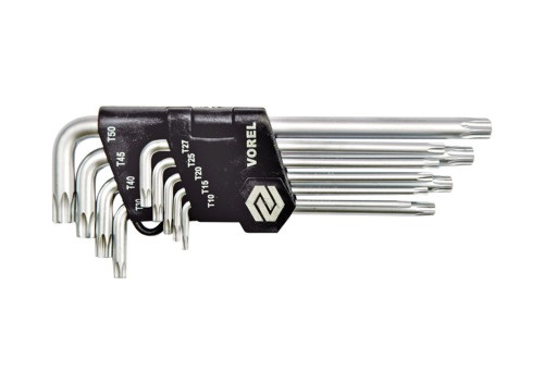 Ключі ТОRХ  L-подібні VOREL : Т10-Т50, Cr-V, 9 шт. [20/40]