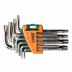Ключі TORX 9шт T10-T50мм CrV (короткі з отвір) Grad (4022275)