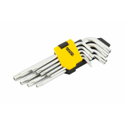 Ключі TORX MASTERTOOL набір 9 шт CrV короткі (Т10-Т50 55-133 мм) 75-0960