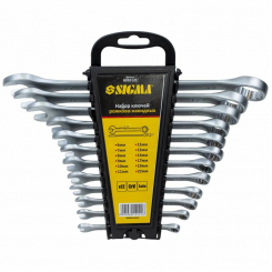 Ключі ріжково-накідні 12шт 6-22мм CrV satine Sigma (6010121)