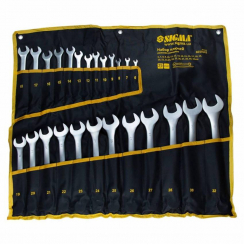 Ключі ріжково-накідні 25шт 6-32мм CrV satine (тк чохол) Sigma (6010141)