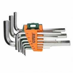 Ключі шестигранні 9шт 1,5-10мм CrV (короткі) Grad (4022075)