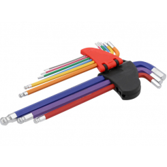 Ключі шестигранні з кулястими наконечниками YATO М1.5-10 мм, Г-подібні, 2-стор, l= 97- 225 мм, 9 шт