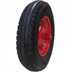 Колесо пневматичне 4х8 без віськи 20мм 4PR Червоний диск, КВІТКА PRO