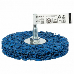 Коло зачистне з нетканого абразиву (корал) Ø100мм із тримачем синій середня жорсткість SIGMA (9175231)