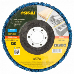 Коло зачистне з нетканого абразиву (корал) Т27 Ø125×22.23мм синій середня жорсткість SIGMA (9176711)