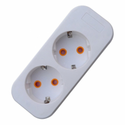 Колодка Quantum 2 поста з заземленням біла 1шт/уп