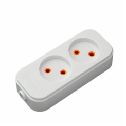 Колодка Quantum 2 пости без заземлення біла 1шт/уп