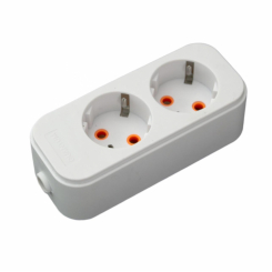 Колодка Quantum 2 пости із заземленням біла 1шт/уп