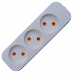 Колодка Quantum 3 поста без заземлення біла 1шт/уп