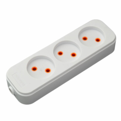 Колодка Quantum 3 пости без заземлення біла 1шт/уп