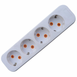 Колодка Quantum 4 поста з заземленням біла 1шт/уп