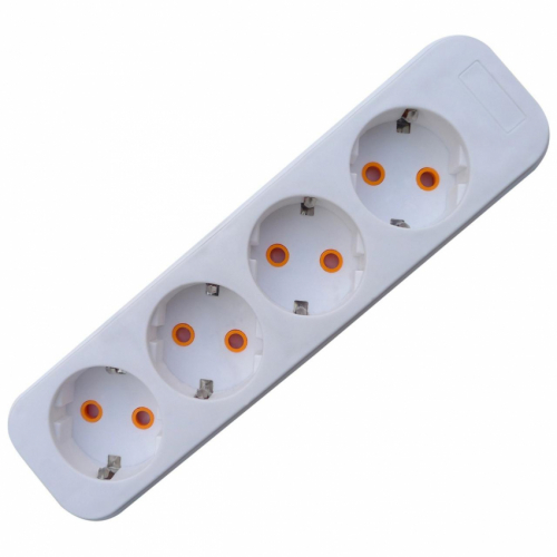 Колодка Quantum 4 поста з заземленням біла 1шт/уп