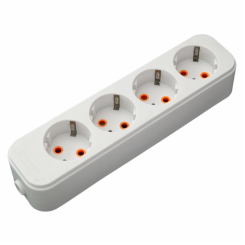 Колодка Quantum 4 пости із заземленням біла 1шт/уп