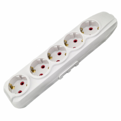 Колодка Quantum 5 постів  із заземленням біла, серія Bestline 1шт/уп