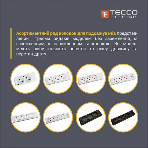 Колодка ТЕССО 2 поста  без заземлення біла 1шт/уп