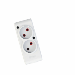 Колодка ТЕССО 2 поста  без заземлення біла 1шт/уп