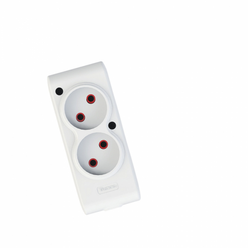 Колодка ТЕССО 2 поста  без заземлення біла 1шт/уп