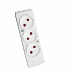 Колодка ТЕССО 3 поста  без заземлення біла 1шт/уп