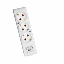 Колодка ТЕССО 3 поста  із заземленням з вимикачем біла 1шт/уп