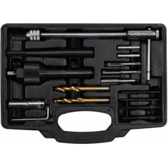 Набір інструментів для квадратів. 3/8" YATO для видалення зірваних свічок розжарювання, 16 шт.