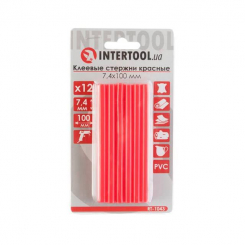 Комплект стрижнів клейових червоних 7,4*100 мм, 12 шт INTERTOOL RT-1043