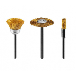 Комплект латунних дротяних щіток: торцева щітка, чашкова щітка, щітка для коліс, набір 3 шт.