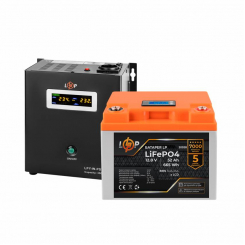 Комплект резервного живлення LP (LogicPower) ДБЖ + літієва (LiFePO4) батарея (UPS W500+ АКБ LiFePO4 640W)