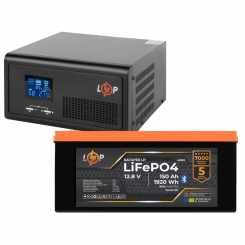 Комплект резервного живлення LogicPower ДБЖ 1000W + літієва (LiFePO4) батарея 1920 Wh
