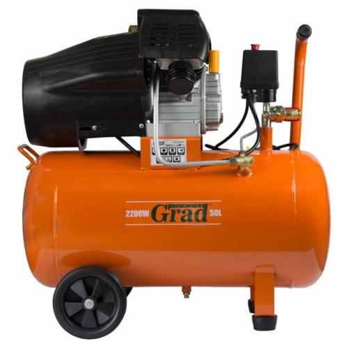 Компресор V 2.2 кВт 386л/хв 8бар 50л (2 крана) Grad (7043935)