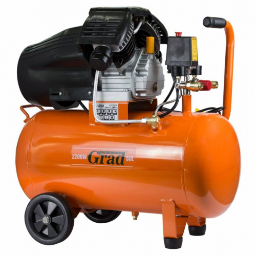 Компресор V 2.2 кВт 386л/хв 8бар 50л (2 крана) Grad (7043935)