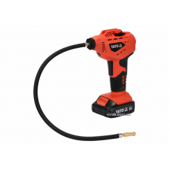 Компресор акумуляторний YATO : Li-Ion 18 В, 2 Агод, 1 MPa, 14 л/хв, кабель- 50 см, зарядн. пристрій