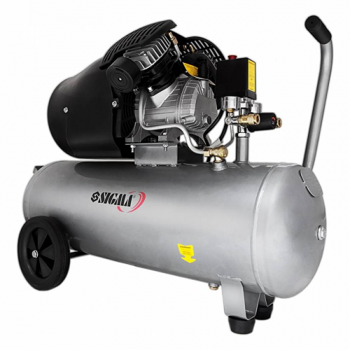 Компресор двоциліндровий 2.5кВт 455л/хв 10бар 50л (2 крана) Sigma (7043721)