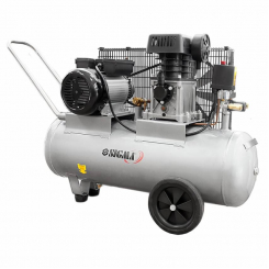 Компресор двоциліндровий ремінний 2.5кВт 335л/хв 10бар 50л (2 крана) Sigma (7044121)