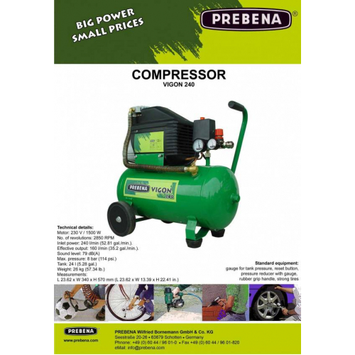 Компресор електричний Prebena VIGON 240